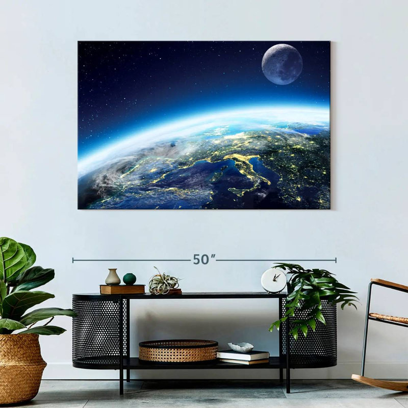 Oberle City Lights From Space, 32" H x 48" W