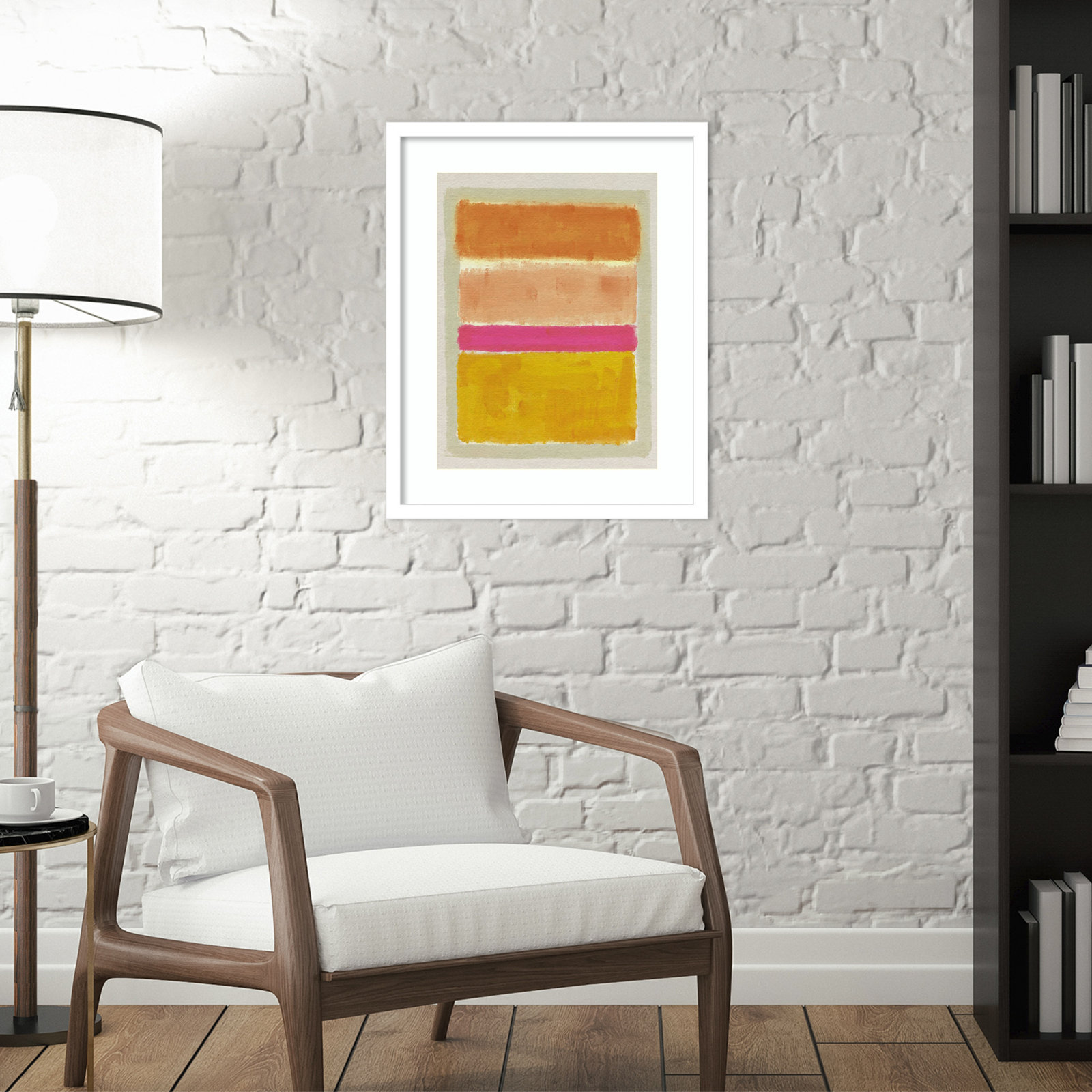 Rothko Inspired Tonescape by Victoria Barnes, White, 21" H x 17" W x 1" D