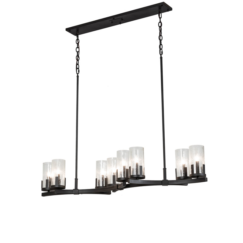 Lustre oblong de 8 po de longueur à 8 lumières Bréhon