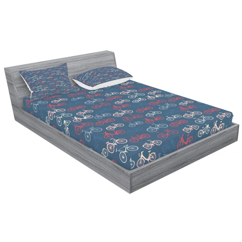 Microfiber Patterned Sheet Set, Full/Double Sheet Set + Fitted Sheet + 2Pillowcase