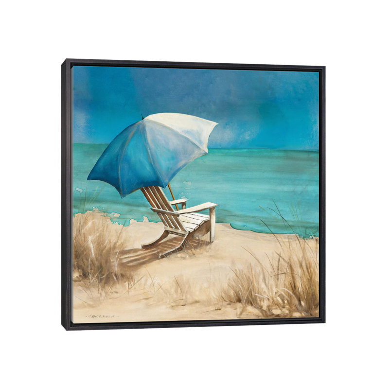 «Delray Beach I» par Carol Robinson - reproduction imprimée, H 26 po x l 26 po x P 1,5 po, Toile avec cadre noir patiné