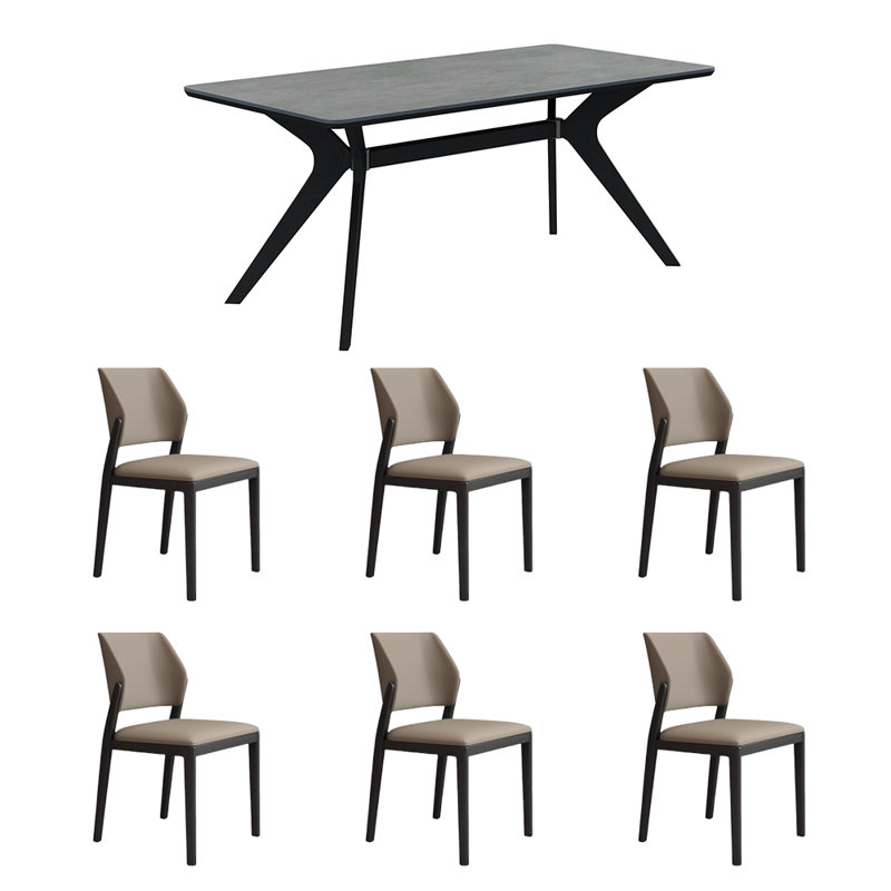 Ensemble de table et chaises de qualité supérieure Rockboard, H 29,52 po x L 78,74 po x l 31,49 po