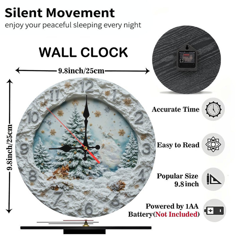 Horloge-visage-avec-renne-traîneau