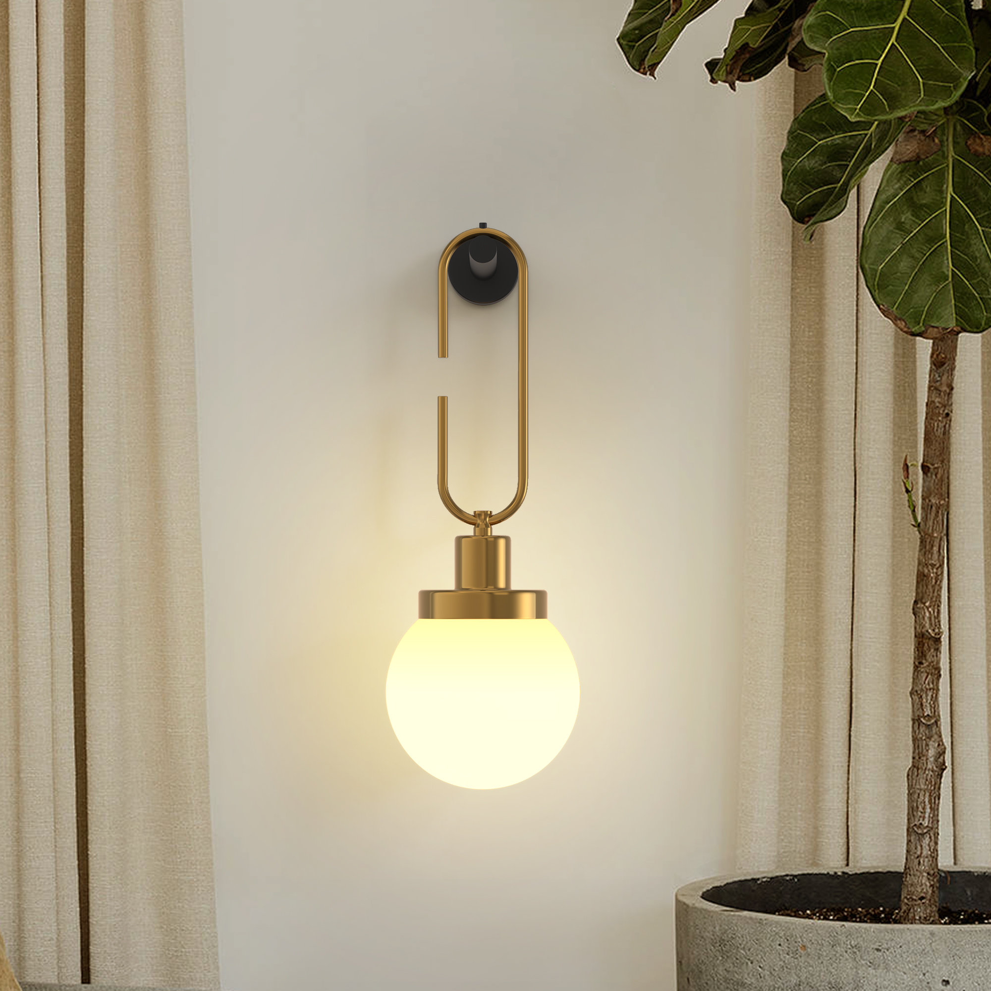 Emeritpro Dimmable Tradictional Armed Wall Sconce 3000K/5000K, Battery Operated | Wayfair