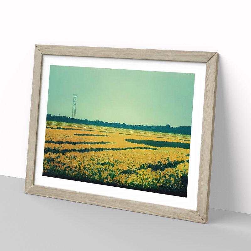 Serene Bluebell Field - Framed Print, 34cm H x 46cm W x 2cm D, Oak 