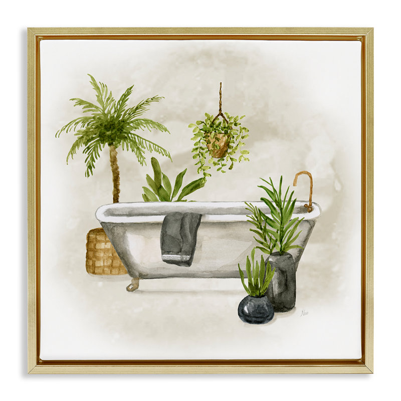 Art mural sur toile Floater, H 18 po x l 18 po, Cadre flottant métallique doré