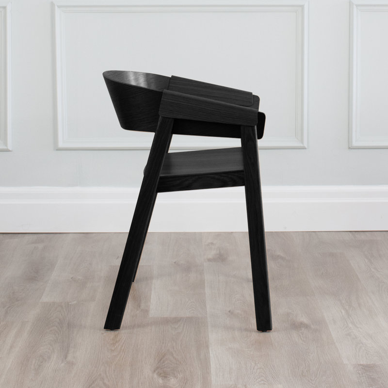 Fauteuil à dossier en lattes Duxbury, Noir