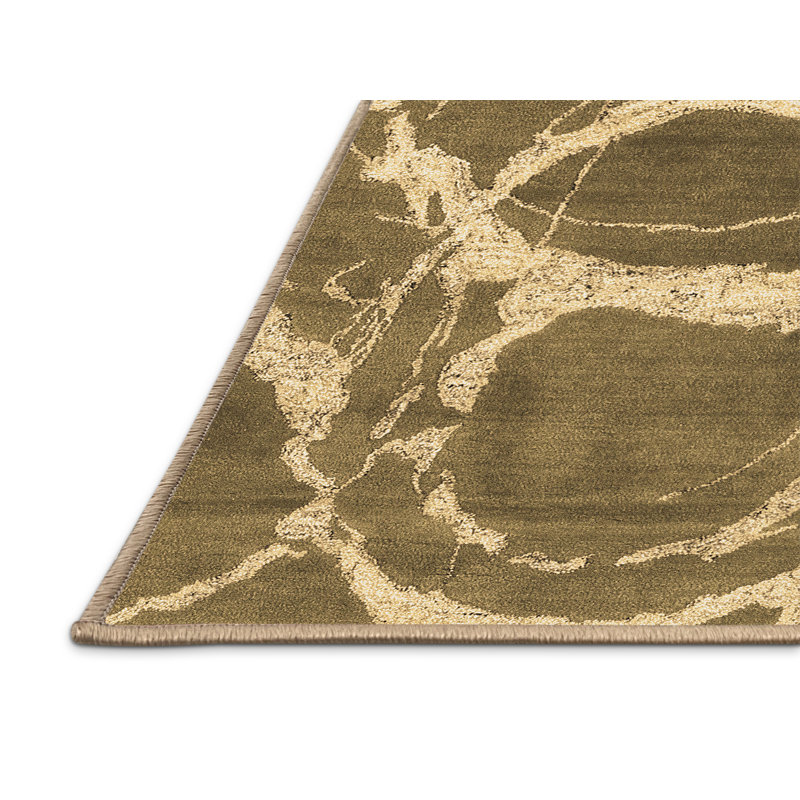 Washable Abstract Indoor Rug, Rectangle 7' x 9'