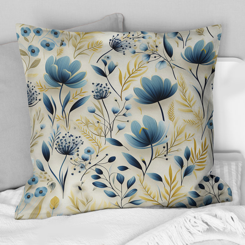 Coussin Natural Plant Fusion II - imprimé de plantes, H 16 po x l 16 po
