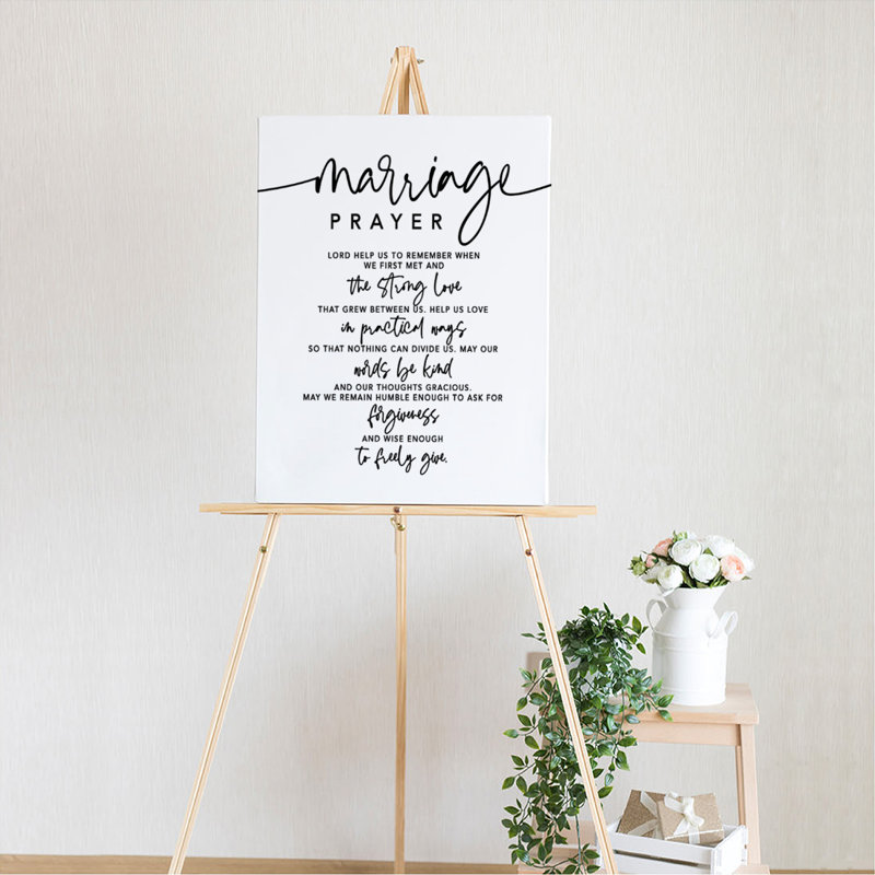 «Wedding Prayer Minimal», reproduction d'art textuel sur toile sans cadre