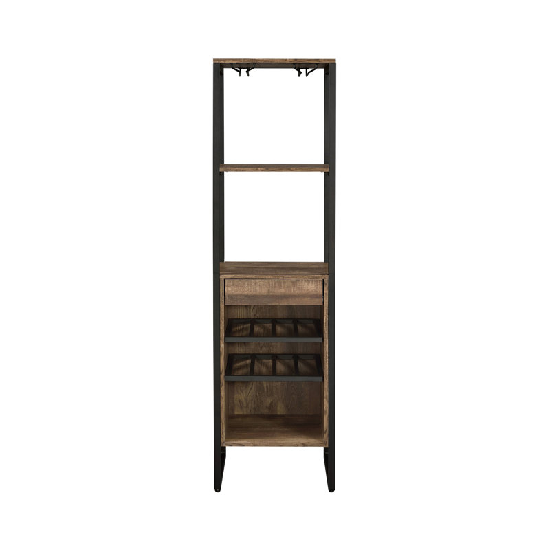 Narik Weathered Oak Finish Wine Rack