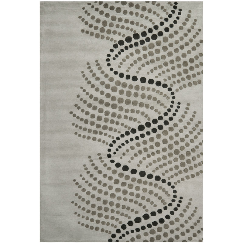 Amier Hand Tufted Wool And Viscose Abstract Rug, Rectangle 2'6" x 4'