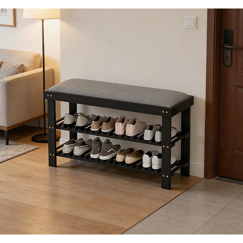 Entryway Bench Shoe Organizer,Shoe Storage Bench, 19.3" H x 35.4" W x 11.4" D