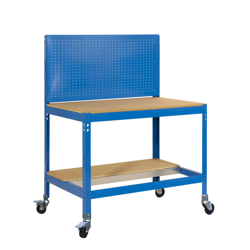 Wood Top Workbench with Wheels, 152cm H x  91cm W x 61cm D