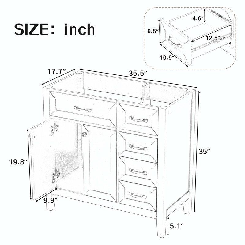 Meuble-lavabo simple avec plateau 35,50 Quandre