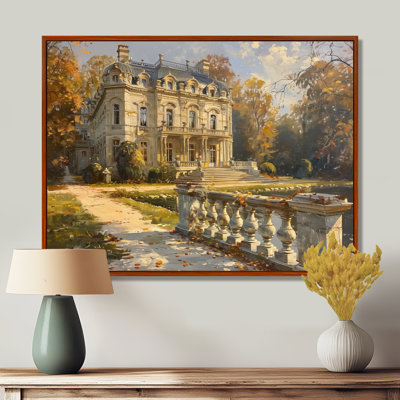 Yellow Beige Renaissance Chateau In France IV - Chateaus Wall Art Living Room
