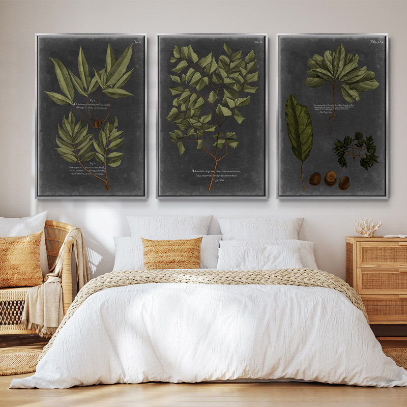 «Foliage Dramatique IV», ensemble de 3 reproductions de photos sur toile, H 40 po x l 78 po, Argent