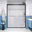 Porte de douche coulissante double demi-cadre sans cadre - verre trempé transparent certifié 1/4 po (6 mm), avec film antidéflagrant sécuritaire