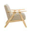 Chaise rembourrée brune avec ressorts ensachés en bois massif et en bois d'hévéa-620646114
