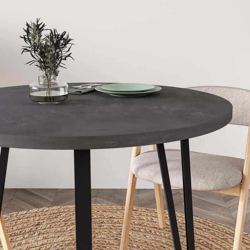 Alphonsia Round Dining Table, Retro Grey