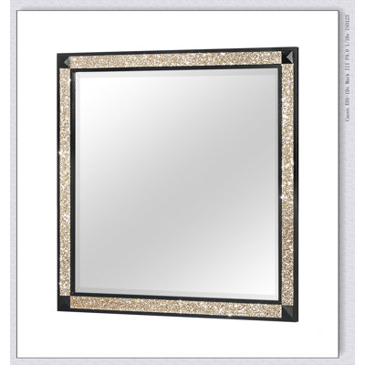 Miroir à grande échelle avec détails scintillants - S'attache à la commode - Fabrication robuste, cadre élégant