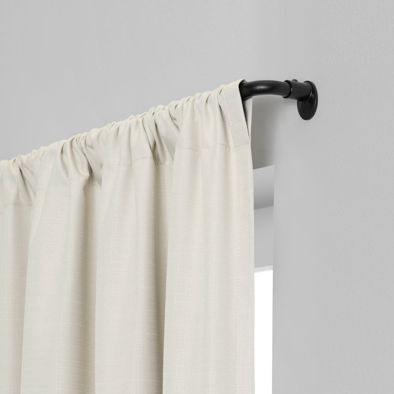 Matte Black Adjustable Wrap Around Curtain Rod, 48-86 Inches