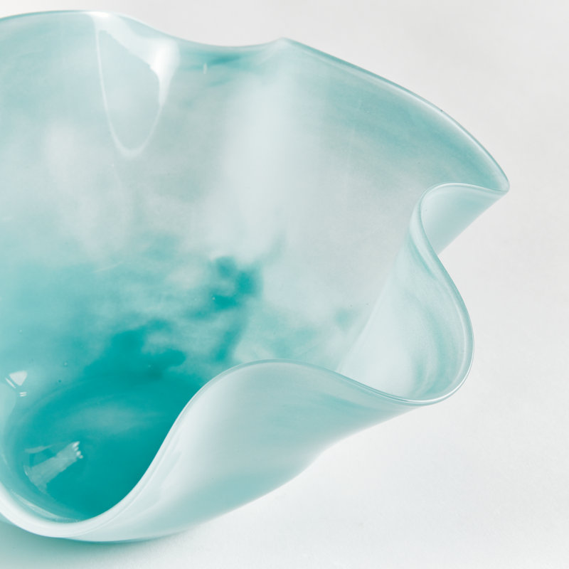 Ciela Handmade Glass Decorative Bowl, 5.5" H x 12" W x 12"D