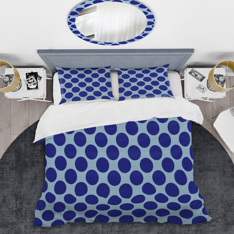 Blue Abstract Dot - Ensemble de housse de couette Abstract - Microfibre de polyester
