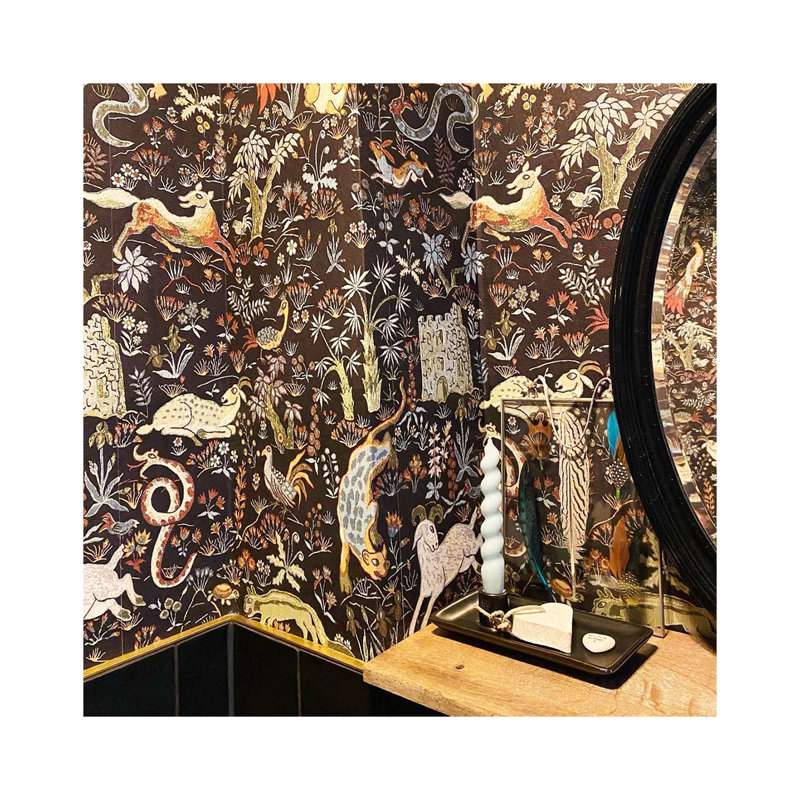 Trematonia 9.84' L x 70.87" W Wallpaper Roll, Onyx
