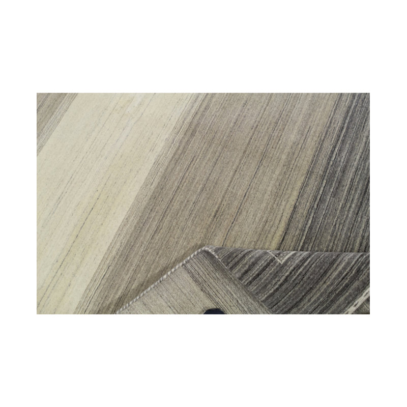 Gabbeh Wool Striped Area Rug in Natural/Beige