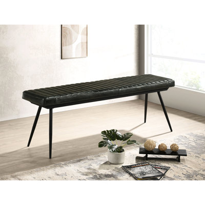 Banc à coussin latéral, supports en métal noir pour une structure de salle à manger stable, rehaussant l'espace