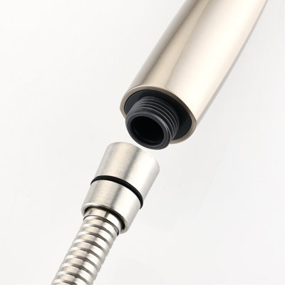 Perceuse - Douche - Barre coulissante en acier inoxydable, tête à 7 réglages, structure entièrement en métal, système de fixation murale avec 7 têtes doubles et nickel brossé, bec de baignoire et ensemble