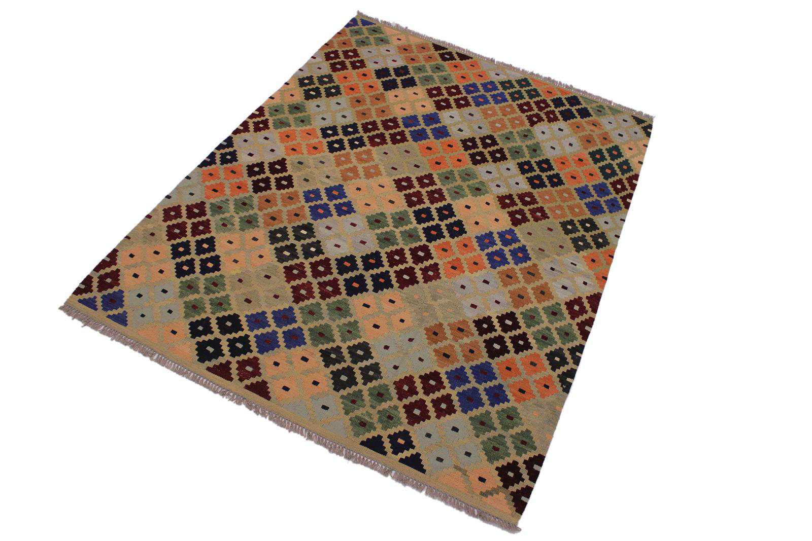 Isabelline Madee Geometric Handmade Rectangle 5'3" x 6'10" Wool Area ...