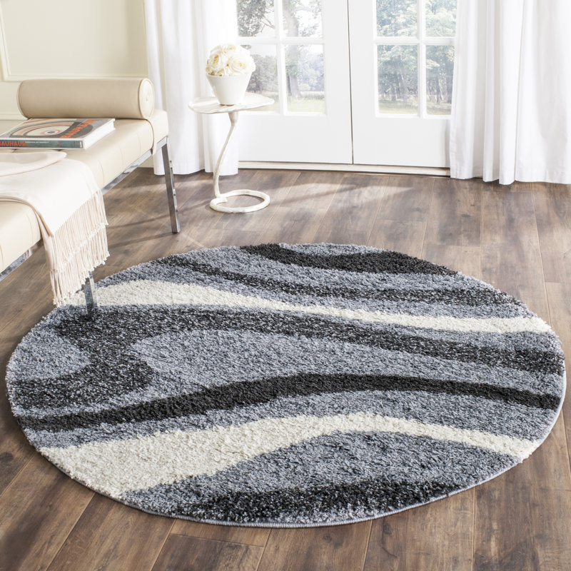 Driffield Shag Performance Abstract Rug, Round 5'