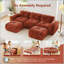 110.6 " Velvet U-Shaped Sectional with Ottoman