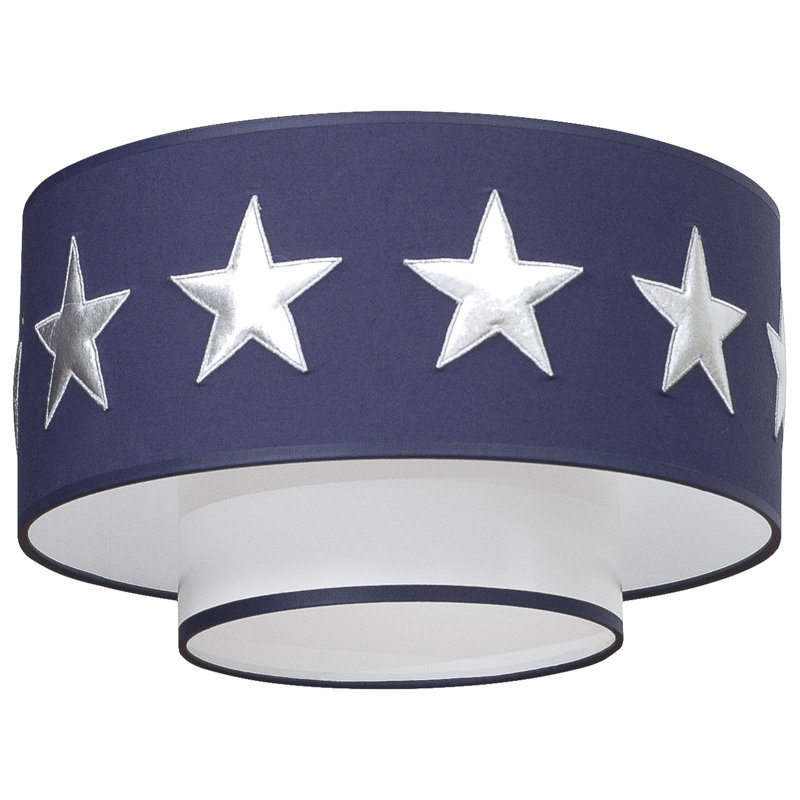Desrochers Cotton Flush Mount, Dark Blue