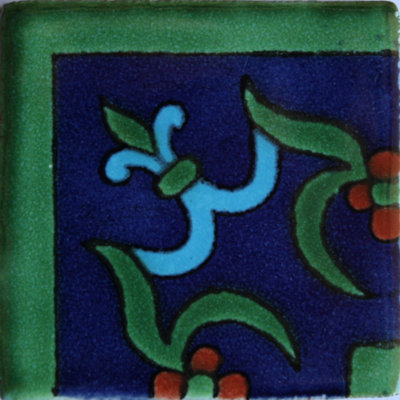 2" x 2" 36pcs TalaMex Corner Liz Flower Talavera Mexican Tile