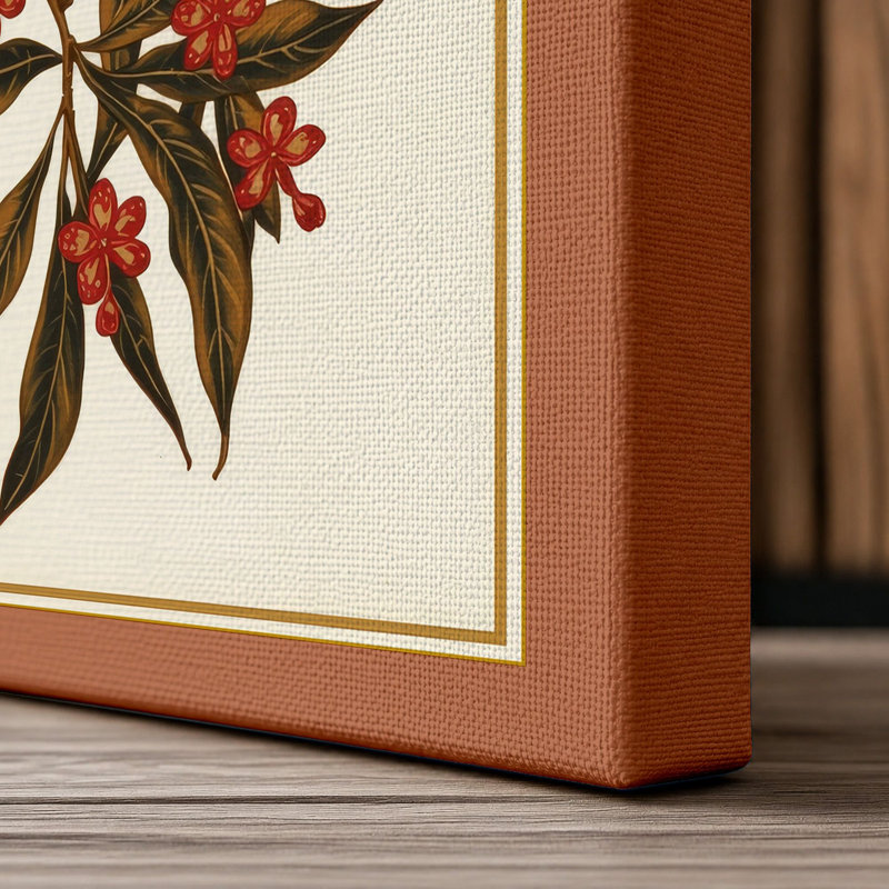 Pomegranate Study Botanical - Wrapped Canvas, 24x16 - 61.0 x 40.6 cm, Terracotta Border