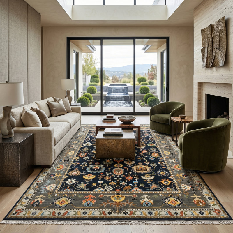 Tapis rectangulaire en laine antique, Tapis de couloir 2 pi 6 po x 10 pi
