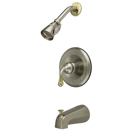 Magellan Tub and Shower Faucet, Brushed Nickel/Polished Brass