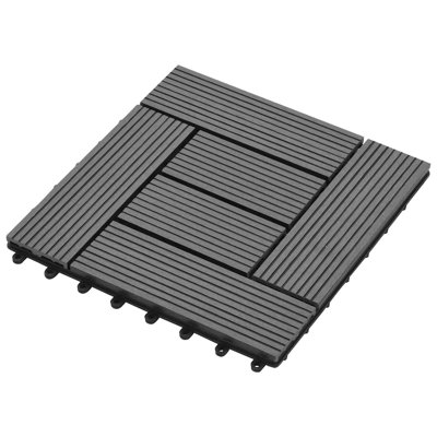 Vidaxl 11X Decking Tiles WPC Interlocking Floor Deck Tile 1 Sqm Multi Colours