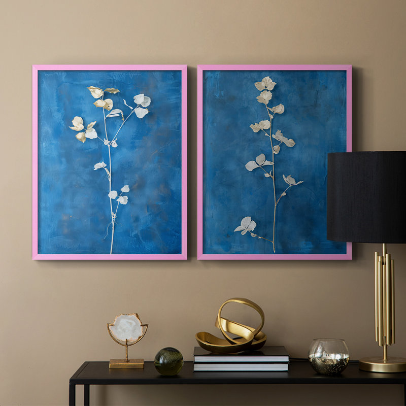 «FLORAL Series Lxx», reproduction encadrée de qualité supérieure - prête à être accrochée - aucun clou requis - aucun clou requis