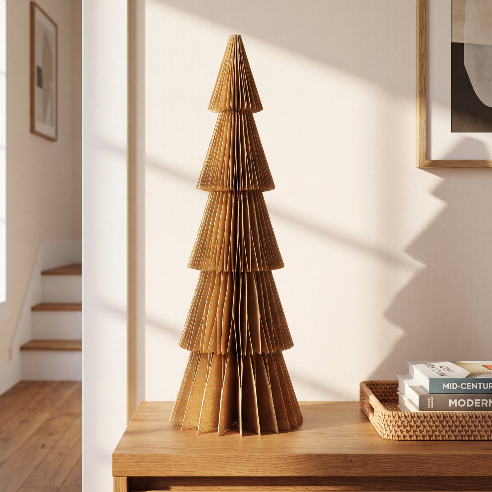 Miriam 6-Piece Paper Tabletop Tree Set, Gold