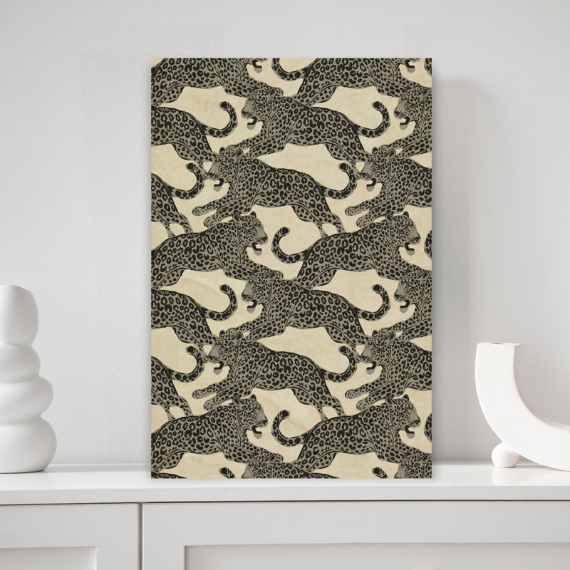 Leaping Leopard Pattern Wall Art Print, 18" H x 12" W