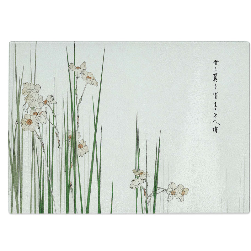 Tempered Glass Daffodils Chopping Board, 39 cm W x 28.5 cm L