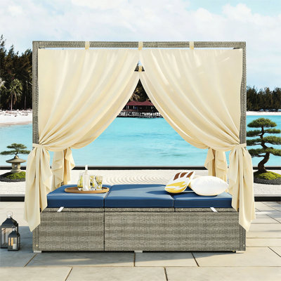 Chaise longue d'extérieur réglable avec auvent, coussin inclinable multi-positions pour patio, jardin près de la piscine