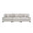 3 - Piece Upholstered Offwhite Chenille Modular Sectional Sofa with Armrests & Throw Pillows-502441075