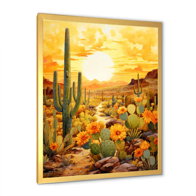 Cactus Golden Garden, reproduction d'art sur toile