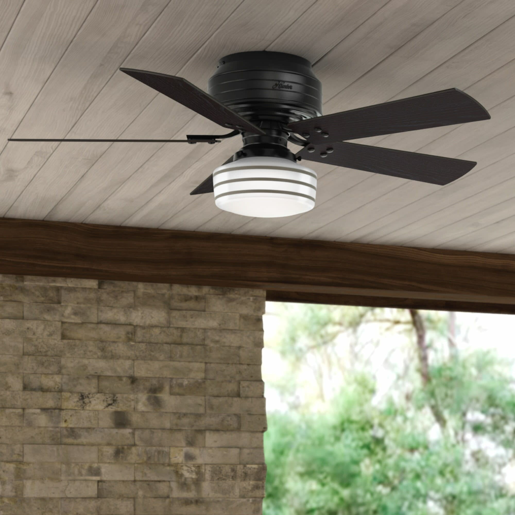 Hunter Fan 52 Cedar Key 5 - Blade Outdoor Flush Mount Ceiling Fan