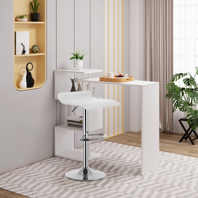 Barhocker Barstuhl Tresenhocker Kunstleder Gepolstert (2Er Set), White